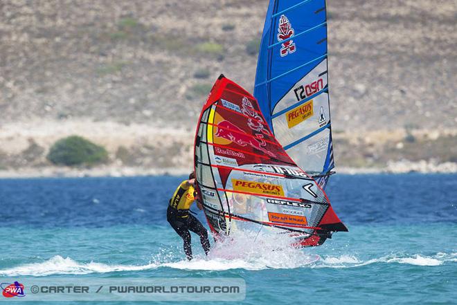Bjorn Dunkerbeck and Ben Van Der Steen - PWA Alacati World Cup 2013 Day 2 ©  John Carter / PWA http://www.pwaworldtour.com